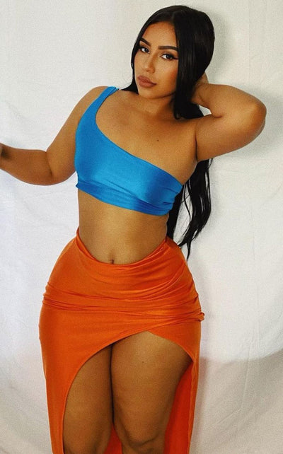 Sunset Vibes Crop Top Aqua